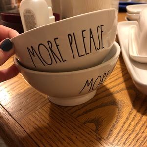 TWO Rae Dunn “more please” bowl